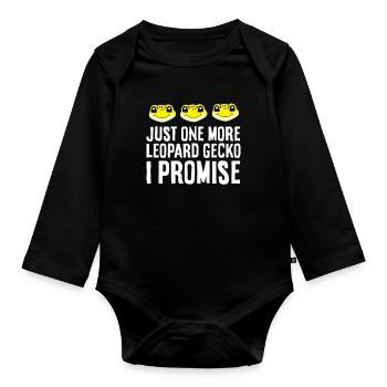 Just One More Leopard Gecko Reptile Funny Leopard - Organic Longsleeve Baby Bodysuit - black - Front