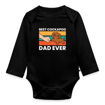Bester Kakadu-Papa aller Zeiten Haustier - Baby Bio-Langarm-Body - Schwarz - Vorne