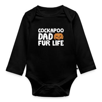 cacatoès chien papa cacatoès papa fourrure vie drôle - Body Bébé bio manches longues - noir - Devant