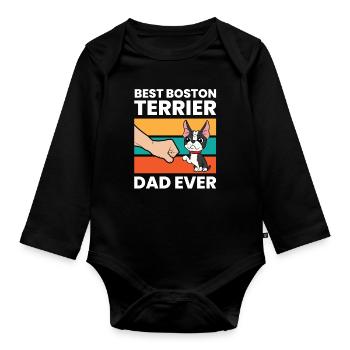 Meilleur Boston Terrier Papa Ever Pet - Body Bébé bio manches longues - noir - Devant