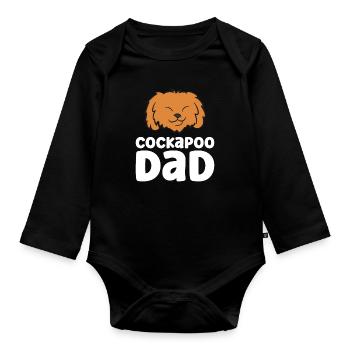Kakadu Chien Papa Kakadu Papa - Body Bébé bio manches longues - noir - Devant