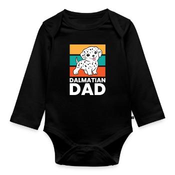 Chien dalmate Papa Dalmatien Papa - Body Bébé bio manches longues - noir - Devant