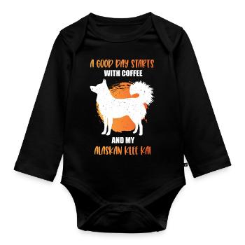 Alaskan Klee Kai - Baby Bio-Langarm-Body - Schwarz - Vorne