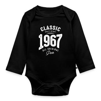Classic 1967 - 55th Birthday Retro Vintage - Body Bébé bio manches longues - noir - Devant