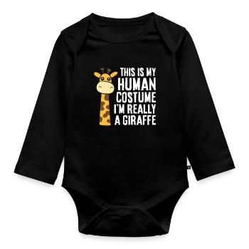 C’est mon costume humain que je suis vraiment - Body Bébé bio manches longues - noir - Devant