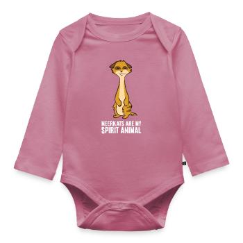 Les suricates sont mon âme animal Mignon - Body Bébé bio manches longues - mauve - Devant