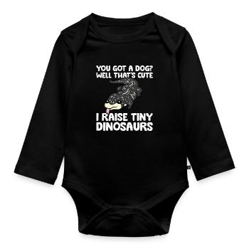 Du hast einen Hund Nun, das ist niedlich Ich - Baby Bio-Langarm-Body - Schwarz - Vorne