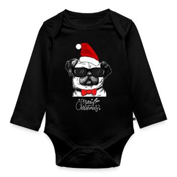 Joyeux Noël, fête de Noël. - Body Bébé bio manches longues - noir - Devant