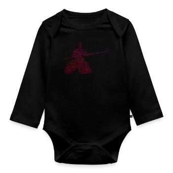 Aikido Aikidoka Women's Martial Arts - Organic Longsleeve Baby Bodysuit - black - Front