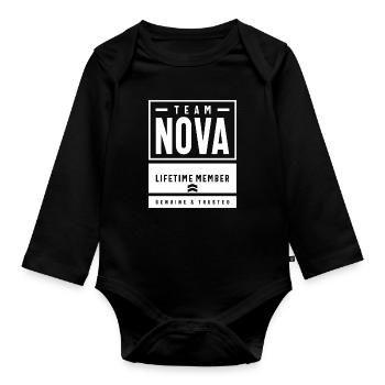 Nova Nom personnalisé - Body Bébé bio manches longues - noir - Devant