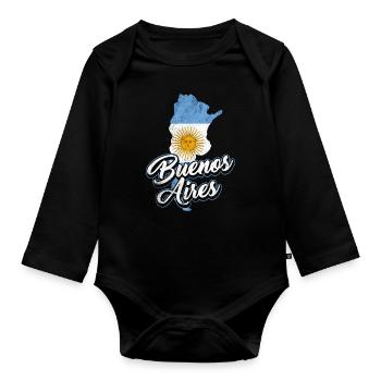 Buenos Aires Argentine - Body Bébé bio manches longues - noir - Devant
