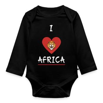 J’aime l’Afrique 1 - Body Bébé bio manches longues - noir - Devant