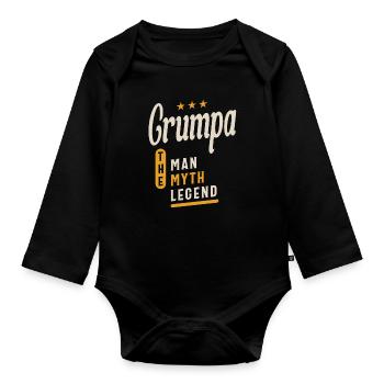 Grumpa The Man Myth Legend - Grandpa Dad - Organic Longsleeve Baby Bodysuit - black - Front