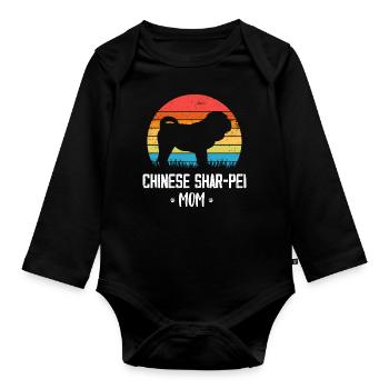 Shar Pei - Body Bébé bio manches longues - noir - Devant