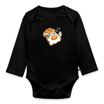 Leopard Gecko - Organic Longsleeve Baby Bodysuit - black - Front