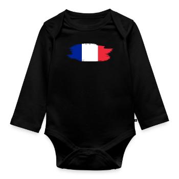France - Body Bébé bio manches longues - noir - Devant