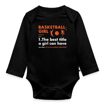 Sport Girl Definition Basketball - Organic Longsleeve Baby Bodysuit - black - Front
