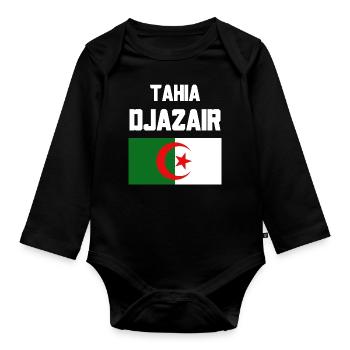 Tahia Djazair - Baby Bio-Langarm-Body - Schwarz - Vorne