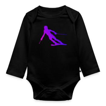 Cascadeur Ski Freestyle Skieurs Femmes Ski - Body Bébé bio manches longues - noir - Devant