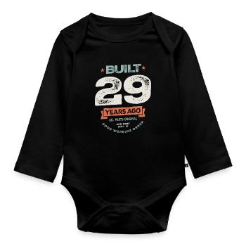 29th Birthday Funny 29 Years Old - Organic Longsleeve Baby Bodysuit - black - Front