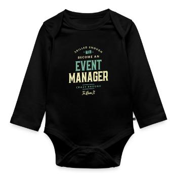 Event Manager - Organic Longsleeve Baby Bodysuit - black - Front