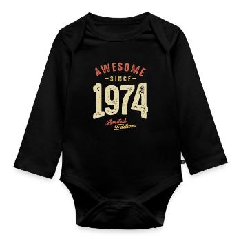 Awesome Since 1974 - 49th Birthday Classic 1974 - Organic Longsleeve Baby Bodysuit - black - Front