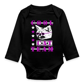 L’équipe Colles Cat - Body Bébé bio manches longues - noir - Devant