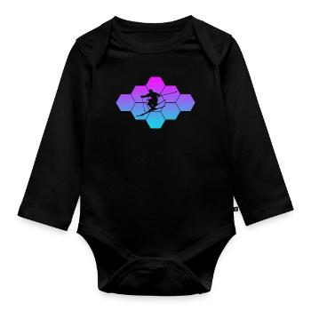 skiing - Baby Bio-Langarm-Body - Schwarz - Vorne