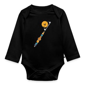 Solar System Planets Space Funny - Organic Longsleeve Baby Bodysuit - black - Front