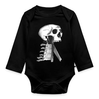 Skull - Baby Bio-Langarm-Body - Schwarz - Vorne