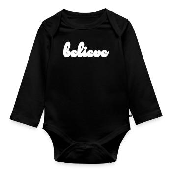 croire - Body Bébé bio manches longues - noir - Devant