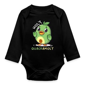 Avocat Saint Quackamoly Vegan Duck Fun - Body Bébé bio manches longues - noir - Devant