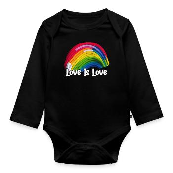 Prideful Skies LGBTQ gay pride Rainbow Love - Baby Bio-Langarm-Body - Schwarz - Vorne