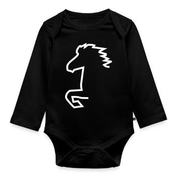 Cheval islandais - Body Bébé bio manches longues - noir - Devant