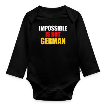 impossible is not german - Allemagne - Body Bébé bio manches longues - noir - Devant