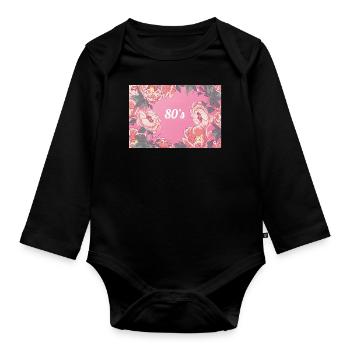 Années 80 - Body Bébé bio manches longues - noir - Devant
