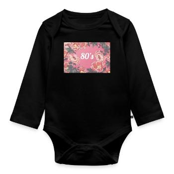 Années 80 - Body Bébé bio manches longues - noir - Devant