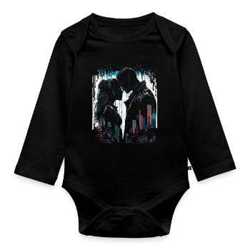 Cyberpunk-Paar - Baby Bio-Langarm-Body - Schwarz - Vorne