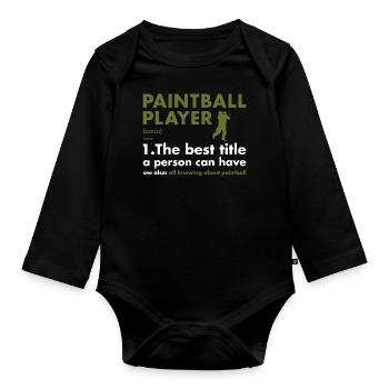 Sport Player Definition Paintball - Organic Longsleeve Baby Bodysuit - black - Front