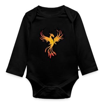 Rise from the ashes - Organic Longsleeve Baby Bodysuit - black - Front