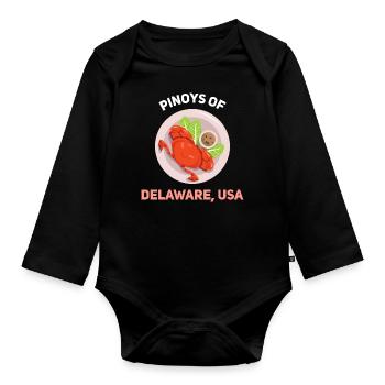 Delaware Fil-Am Design für stolze Pinoys - Baby Bio-Langarm-Body - Schwarz - Vorne