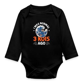 Koi Fish Japonais - Body Bébé bio manches longues - noir - Devant