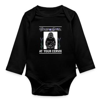 Doula infirmière sage-femme - Body Bébé bio manches longues - noir - Devant