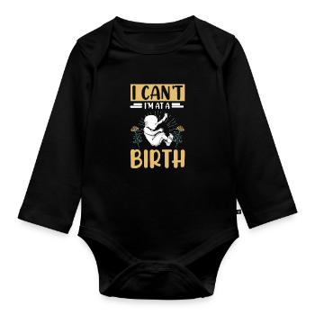 Doula infirmière sage-femme - Body Bébé bio manches longues - noir - Devant