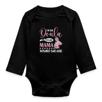 Doula infirmière sage-femme - Body Bébé bio manches longues - noir - Devant