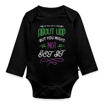 ethical encrypt jokes anonymous hacker - Organic Longsleeve Baby Bodysuit - black - Front