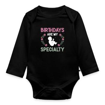 Doula infirmière sage-femme - Body Bébé bio manches longues - noir - Devant