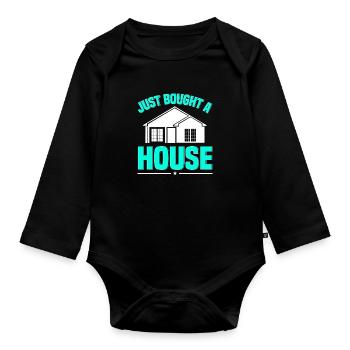 Neuer Hauseigentümer Hauseigentümer - Baby Bio-Langarm-Body - Schwarz - Vorne