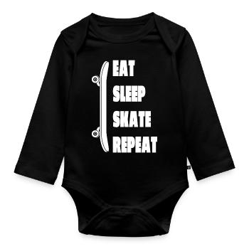 Skateboard Skate Skateboard Skater Skater Fan de skate - Body Bébé bio manches longues - noir - Devant