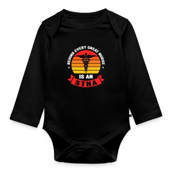 STNA Certified Nursing Assistant - Organic Longsleeve Baby Bodysuit - black - Front